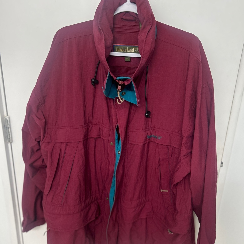 Vintage Timberland Weathergear Jacket  XL Vented Fishing Mountain  90s Tuck Hood